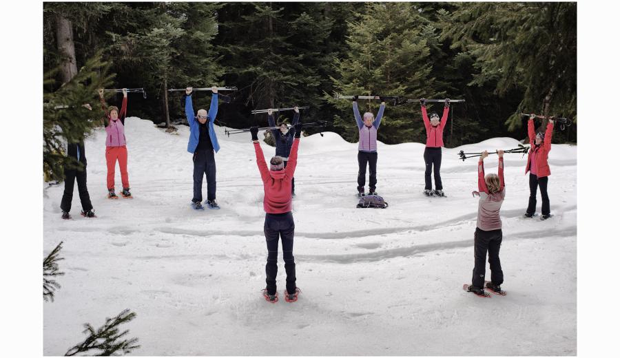 snowga, yoga et raquettes Marie Paule en Montagne